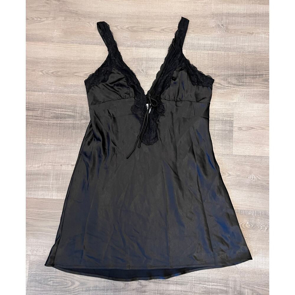 Princess Polly Black Slip Dress w/ Lace Details